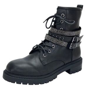 Rock and Candy Hensley Black Boots with Rhinestone Detail size 8